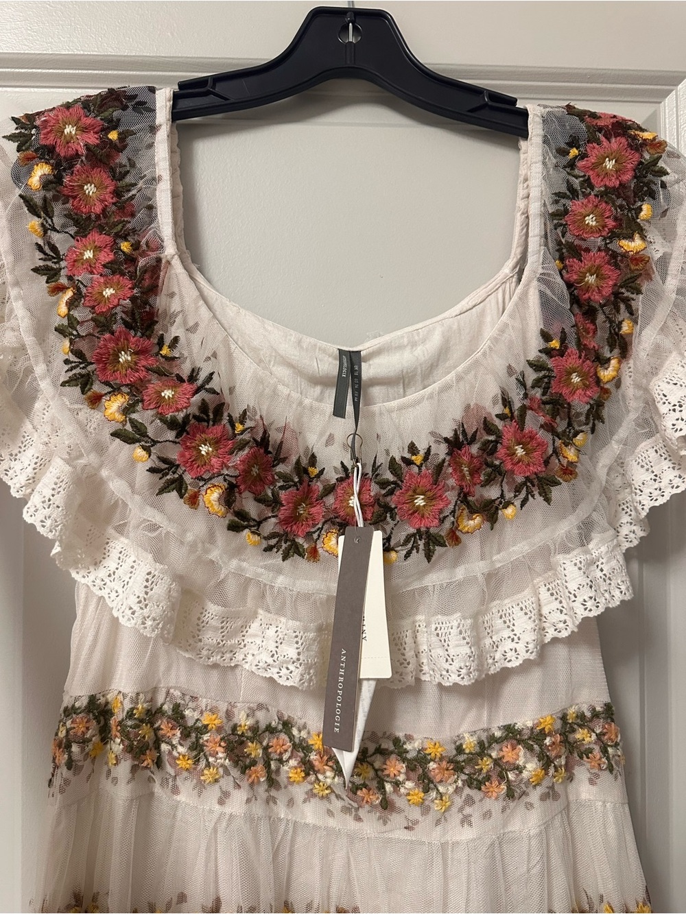Anthropology Bohemian Ruffle Floral Tiered Maxi Dress - Picture 4 of 9